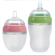 Silicone bottle full soft wide caliber simulation breast milk with handle Newborn baby baby ppsu drop resistance 6-18 months