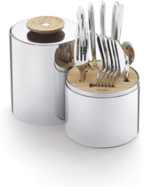 French Christofle 24-piece cylindrical combination stainless steel tableware