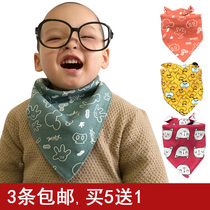 Baby cotton saliva towel Korean version of the baby triangle towel Snap button Newborn bib pocket Childrens scarf headscarf