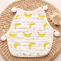 New baby large cotton bib Baby 8-layer gauze belly circumference washing saliva towel eating pocket strap bib