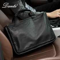 Woven sheepskin mens Hand bag horizontal leather Business Mens bag casual soft leather shoulder crossbody briefcase tide