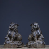 Yale Hall Old Stone Carving Old Stone Ware Turquoi Imitation Ancient made of old pure hand engraving Kirin tea mat swing piece Chen set