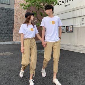 情侣装夏装套装情侣款不一样的小众设计2019新款夏季韩版时髦沙滩