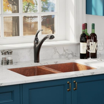 American copper dishwashing tank hand-formed sink double tank integrated thickening and enlarged vegetable washing tank shell customization