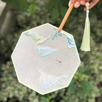 Embroidery fan Classical Su embroidery Palace fan double-sided embroidery ancient fan Chinese specialty hand embroidery round fan