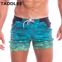 TADDLEE mens swimming trunks flat corner quick-drying plus size fashion sexy tide swimming trunks training hot spring swimsuit men men