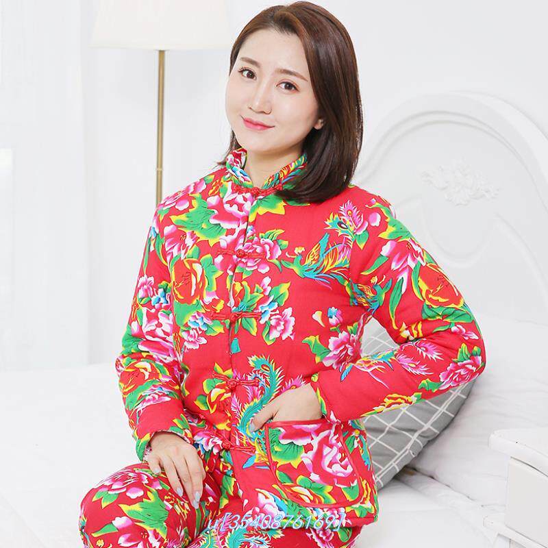 改良拍照保暖网红上衣翠花抖音时尚花袄长袖棉衣