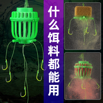 Water monster fishing cage silver carp bighead fishing group explosive hook set fishing hook floating fishing rod sea pole special hook flower white silver mine