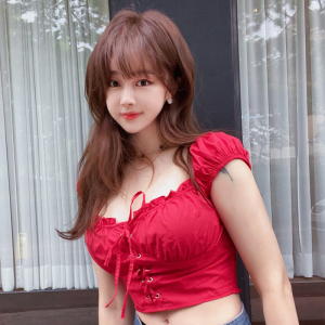 Korean fashion sexy tie waist style short large collar shirt top