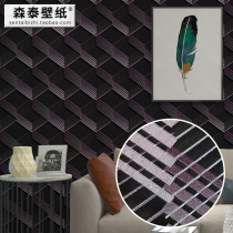 Personality 3D three-dimensional fine embossed wallpaper living room Stripe bar theme box Internet cafe Plaid background wall wallpaper