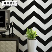 Nordic Wind Modern Minimalist Geometric Wave Stripes Black & White Waterproof Wall Paper Bedroom Living Room TV Background Wall Wallpaper