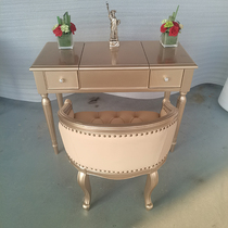 American light extravagant net red solid wood dressers flip bedroom Makeup Desk Desk Pole Minimalist Small Family type Makeup Stool