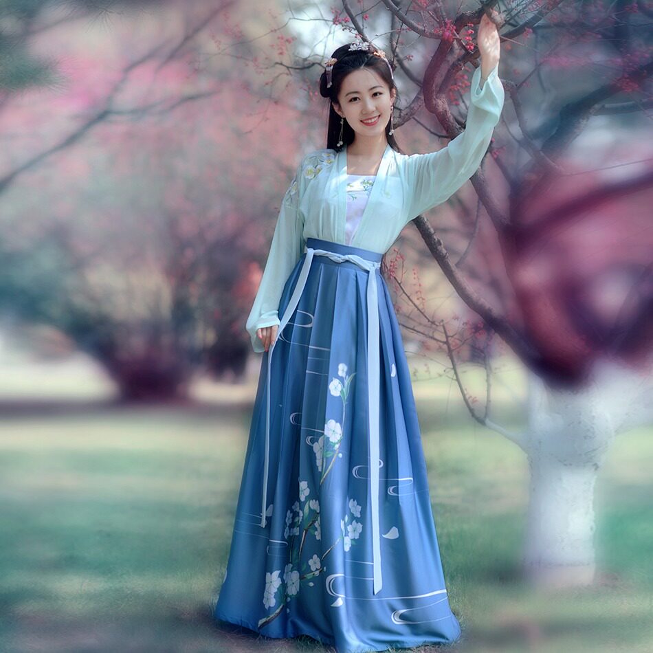 如梦霓裳汉服女装对襟襦裙[月照梨花]七定制传统刺绣绣花夏季日常