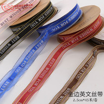 2 5cm Phnom Penh English snow yarn with transparent decorative chiffon ribbon flower bouquet gift strap bow