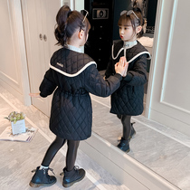 Girls' winter dress with velvet cotton suit 2022 new female cotton jacket in winter