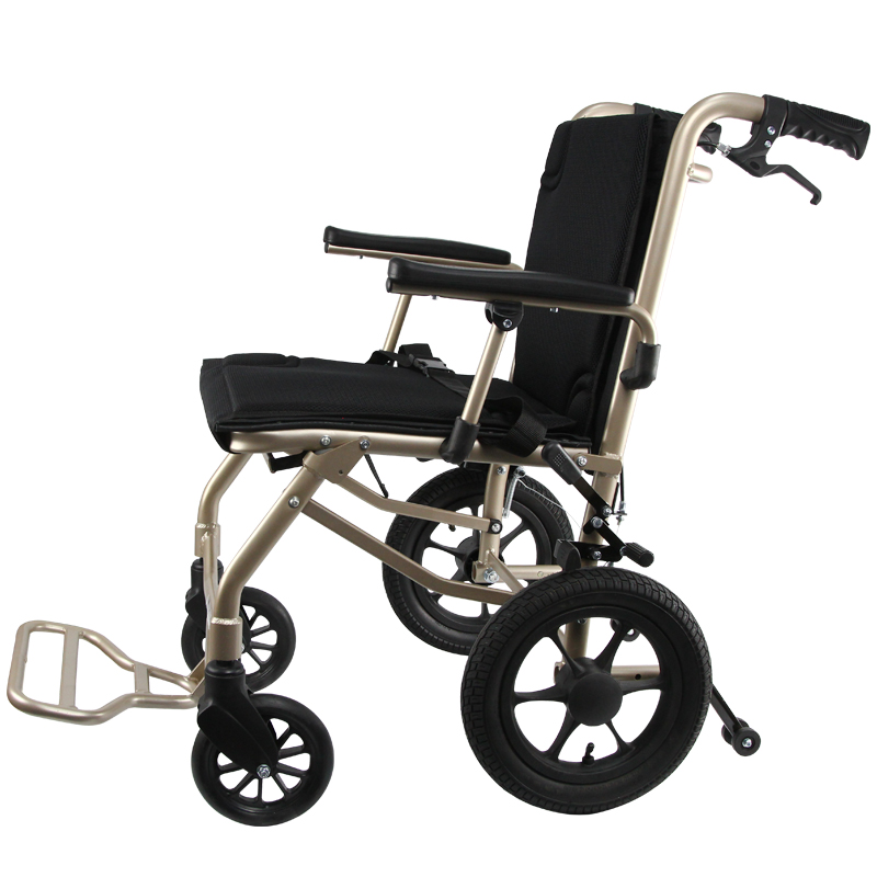 hubang aluminum alloy manual wheelchair light folding portable super light cart for the elderly