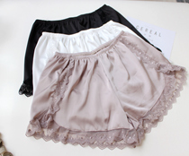 The new silk satin side lace of the European station in summer is spliced with bottom shorts