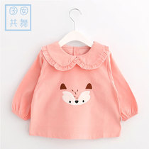 Girl's overcoat baby corduroy waterproof eating clothes baby's anti-wearing clothes baby's protective clothes fall winter princess bib