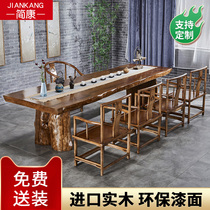 Custom solid wood irregular table board Natural edge log countertop large desk conference table Original ecological whole board tea table