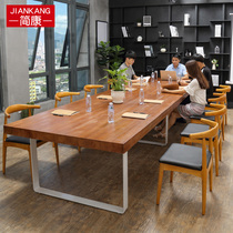 American large solid wood conference table Long table Modern simple work table Industrial style long table Office table