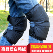 Down knee pads for men and women in winter warm and windproof knee pads for motorcycles electric vehicle knee pads cold protection thickened short style