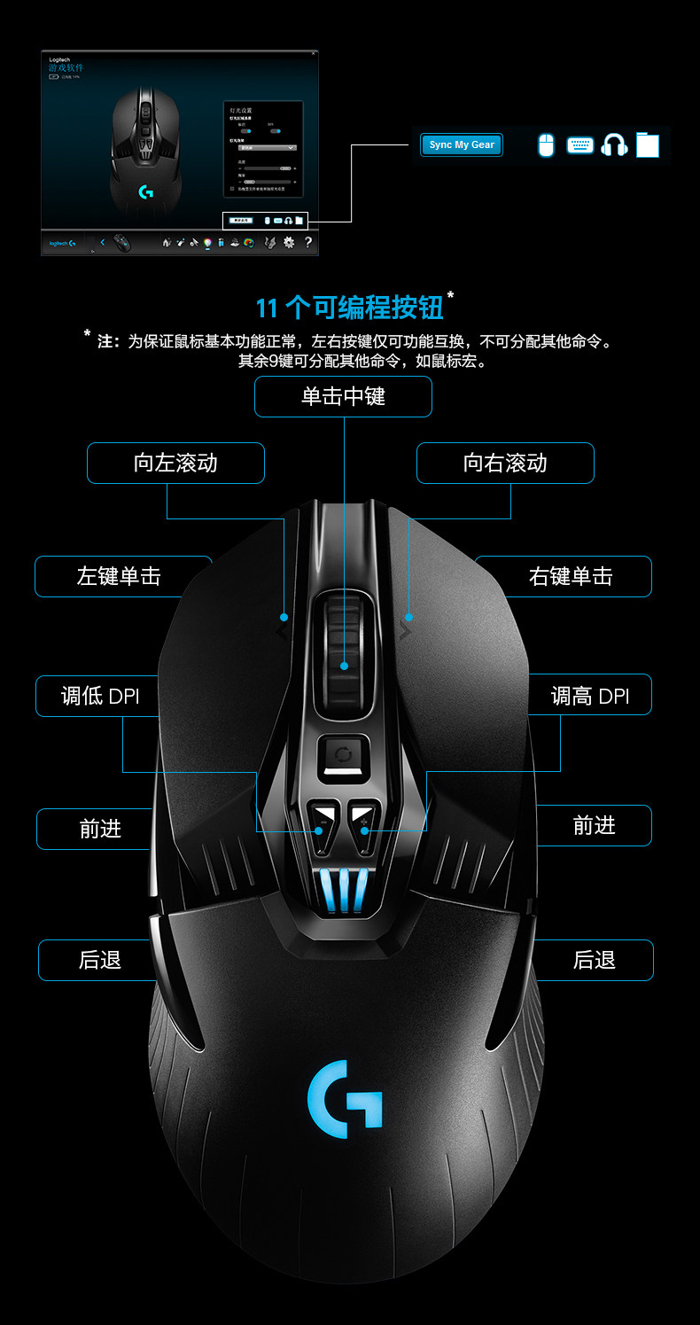 顺丰罗技g903无线有线游戏鼠标支持powerplay充电鼠标垫绝地求生吃鸡