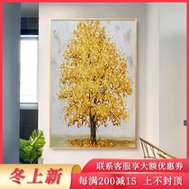 Hand-painted wealth tree oil painting corridor aisle porch decorative painting modern simple light luxury vertical version of cash cow custom painting