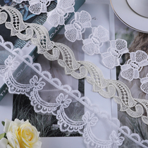 Curtain lace upright edge webbing Embroidered Loretta Neckline Cuffs Splicing water soluble white lace lace M-21
