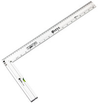 LETA LETA 50cm aluminum alloy corner ruler Blister ruler Horizontal ruler Metric drawing double-sided scale aluminum ruler 506