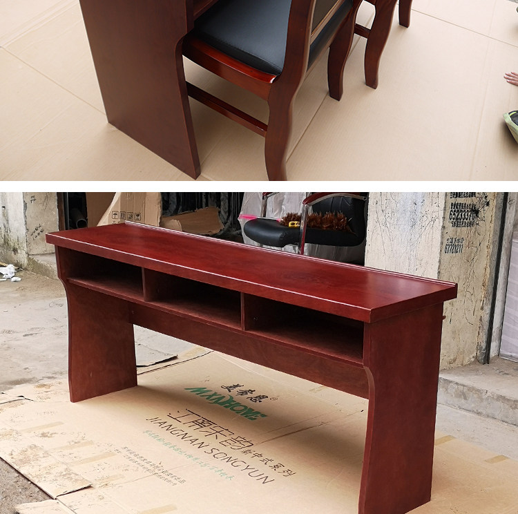 会议长条桌长方形非纸化培训桌油漆条桌开会双人桌会场桌椅组合-阿里