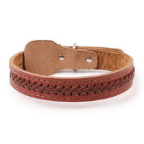 Wanda genuine leather bull leather collar neck ring in large canine dog collar dog neck bush gold Maud pasta Brado mosayer