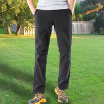 Outdoor quick-drying pants mens trousers light and thin breathable summer thin stretch size loose quick-drying casual sports pants