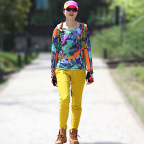 Outdoor sports suit womens spring and autumn quick-drying pants sunscreen thin camouflage long-sleeved hiking pants mountaineering clothing