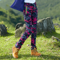 Plus velvet outdoor pants women camouflage soft shell pants thick mountaineering pants autumn and winter warm fleece pants sports charge pants