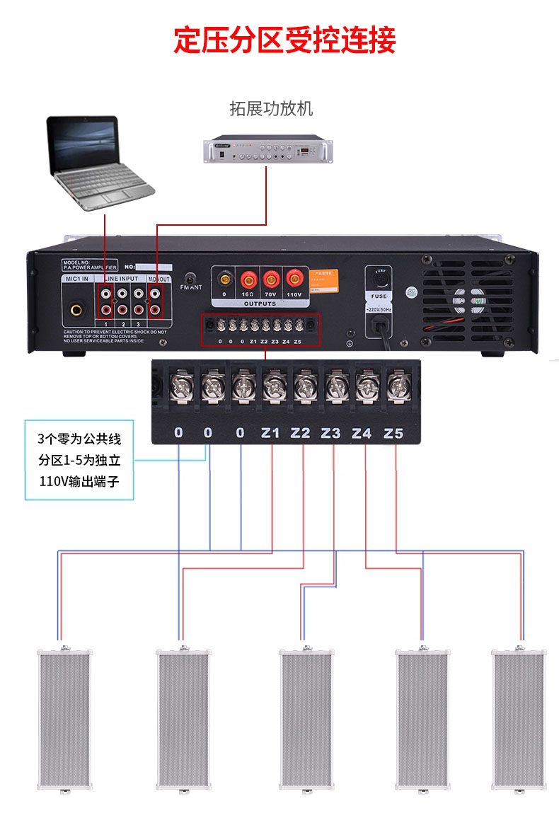 qisheng/奇声 f-150定压定阻功放机吊顶蓝牙家用音箱吸顶喇叭功放_7折