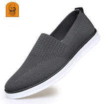 Old people head net shoes Men Summer 2020 breathable leisure flying weaving sneakers lazy one pedal old Beijing cloth shoes men