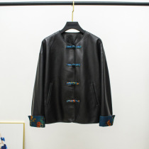 2021 autumn new genuine leather clothing women with long sheep leather windcoat jacket fragrant cloud yarn qipao button for national wind fashion