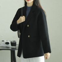 Small double-sided jacket womens short autumn and winter Korean version of loose thin temperament Joker wool coat