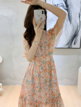 Ole High-end Womens French Silk Floral Dress 2021 Summer Gentle Wind Mulberry Silk Dress 18155