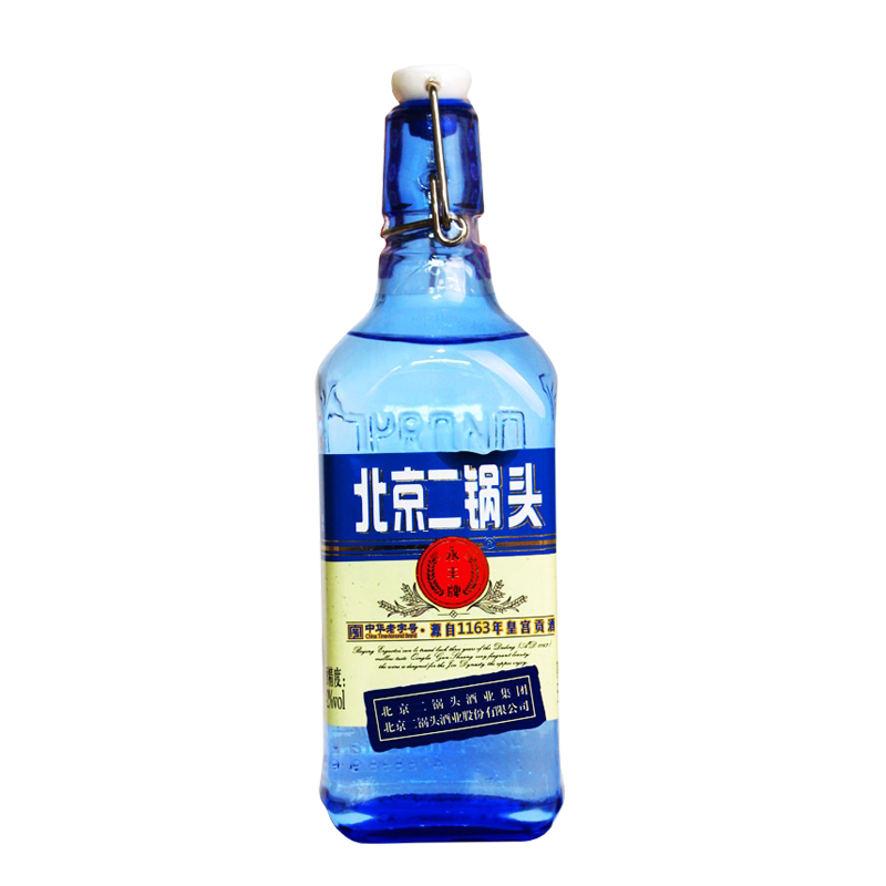永丰牌北京二锅头出口型小方瓶42度蓝瓶清香型白酒500ml*6瓶整箱