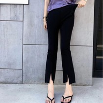 Special spot South Korea Dongdaemun Women's Stretch Autumn Pants Leisure Skinny Roman Cloth Split College Horn Pants