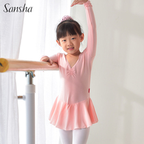 France sansha sansha childrens practice suit gymnastics suit long-sleeved one-piece Chinese dance skirt