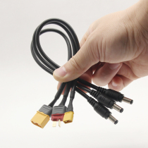AMASS XT60 XT30 T plug male head to DC5 5 2 5 glasses adapter Line 10A current soft silicone wire