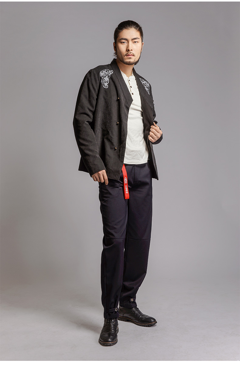 沐汉风汉元素男装外套卧龙原创设计改良汉服交领上衣中国风春装新