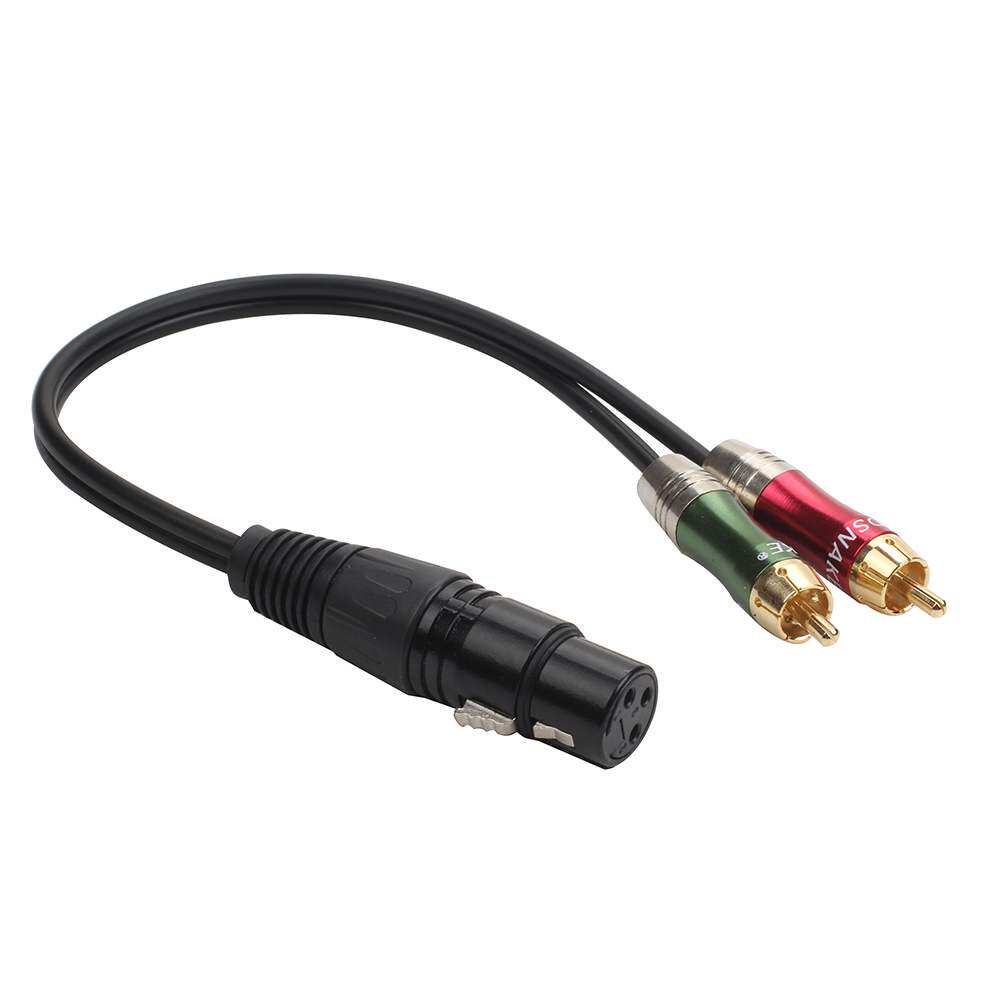 莲花转卡农 卡侬母转双莲花rca音频线 功放调音台线一分二