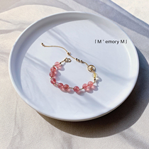 Gold whitewash goodmay the emotional career double harvest 14K gold natural strawberry crystal blonde crystal bracelet female gift