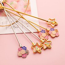 Net Red Cherry Blossom Spoon Long Handle Coffee Spoon Stainless Steel Fruit Fork Sweet Pint Spoon Cute Petal Stirring Spoon