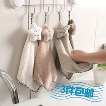 Cute cartoon hand towel hanging childrens hand towel Hand cloth Kitchen bathroom absorbent hand towel Small towel