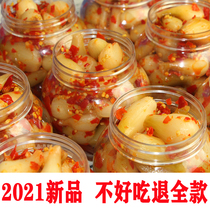 Hunan cuisine buckwheat head farm fresh wild rice head marinated bottled teaching head sour pepper buckwheat head kimchi appetizer