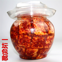 Hunan specialty tofu milk Authentic farmhouse homemade spicy red square fermented fungus mold tofu large tank oil-free meals